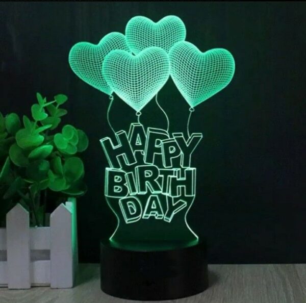 3d happy birthday led lamp