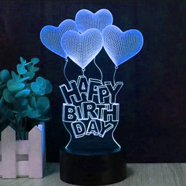 3d happy birthday led lamp