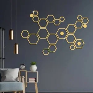 diy acrylic hexagon wall mirrors