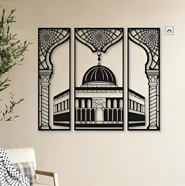al aqsa mosque islamic wall art (3 piece)